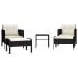 vidaXL Set Divani da Giardino 5 pz con Cuscini Nero in Polyrattan vidaXL Set Divani da Giardino 5 pz con Cuscini Nero in Polyrattan