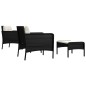 vidaXL Set Divani da Giardino 5 pz con Cuscini Nero in Polyrattan vidaXL Set Divani da Giardino 5 pz con Cuscini Nero in Polyrattan