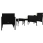 vidaXL Set Divani da Giardino 5 pz con Cuscini Nero in Polyrattan vidaXL Set Divani da Giardino 5 pz con Cuscini Nero in Polyrattan