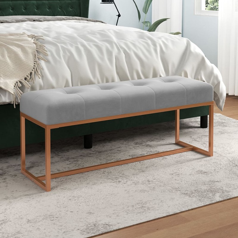 vidaXL Panca Grigia 110x36x45 cm in Velluto vidaXL Panca Grigia 110x36x45 cm in Velluto
