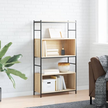 vidaXL Libreria Rovere Sonoma 80x30x145,5 cm Legno Multistrato e Ferro