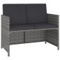 vidaXL Set da Pranzo da Giardino 6 pz con Cuscini in Polyrattan Grigio vidaXL Set da Pranzo da Giardino 6 pz con Cuscini in Polyrattan Grigio