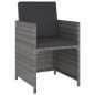 vidaXL Set da Pranzo da Giardino 6 pz con Cuscini in Polyrattan Grigio vidaXL Set da Pranzo da Giardino 6 pz con Cuscini in Polyrattan Grigio