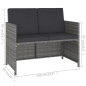 vidaXL Set da Pranzo da Giardino 6 pz con Cuscini in Polyrattan Grigio vidaXL Set da Pranzo da Giardino 6 pz con Cuscini in Polyrattan Grigio