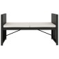 vidaXL Set Divani da Giardino 5 pz con Cuscini in Polyrattan Nero vidaXL Set Divani da Giardino 5 pz con Cuscini in Polyrattan Nero