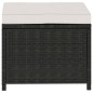 vidaXL Set Divani da Giardino 5 pz con Cuscini in Polyrattan Nero vidaXL Set Divani da Giardino 5 pz con Cuscini in Polyrattan Nero