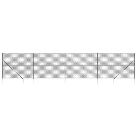 vidaXL Recinzione a Rete con Picchetti Ancoraggio Antracite 1,6x10 m