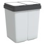 vidaXL Cestino Doppio Bianco 2x25 L vidaXL Cestino Doppio Bianco 2x25 L