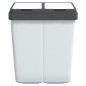 vidaXL Cestino Doppio Bianco 2x25 L vidaXL Cestino Doppio Bianco 2x25 L