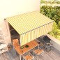 Tenda Retrattile Automatica con Parasole 4,5x3m Gialla Bianca Tenda Retrattile Automatica con Parasole 4,5x3m Gialla Bianca