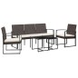 vidaXL Set da Pranzo da Giardino 5 pz con Cuscini in PP Rattan Marrone vidaXL Set da Pranzo da Giardino 5 pz con Cuscini in PP Rattan Marrone