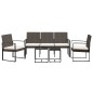 vidaXL Set da Pranzo da Giardino 5 pz con Cuscini in PP Rattan Marrone vidaXL Set da Pranzo da Giardino 5 pz con Cuscini in PP Rattan Marrone