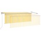 Tenda Retrattile Automatica con Parasole 4,5x3m Gialla Bianca Tenda Retrattile Automatica con Parasole 4,5x3m Gialla Bianca