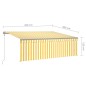 Tenda Retrattile Automatica con Parasole 4,5x3m Gialla Bianca Tenda Retrattile Automatica con Parasole 4,5x3m Gialla Bianca