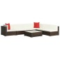 vidaXL Set Divani da Giardino 7 pz con Cuscini in Polyrattan Marrone vidaXL Set Divani da Giardino 7 pz con Cuscini in Polyrattan Marrone