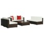 vidaXL Set Divani da Giardino 7 pz con Cuscini in Polyrattan Marrone vidaXL Set Divani da Giardino 7 pz con Cuscini in Polyrattan Marrone