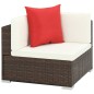 vidaXL Set Divani da Giardino 7 pz con Cuscini in Polyrattan Marrone vidaXL Set Divani da Giardino 7 pz con Cuscini in Polyrattan Marrone