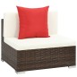 vidaXL Set Divani da Giardino 7 pz con Cuscini in Polyrattan Marrone vidaXL Set Divani da Giardino 7 pz con Cuscini in Polyrattan Marrone