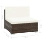 vidaXL Set Divani da Giardino 7 pz con Cuscini in Polyrattan Marrone vidaXL Set Divani da Giardino 7 pz con Cuscini in Polyrattan Marrone