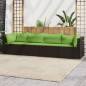 vidaXL Set Mobili da Giardino 4 pz con Cuscini in Polyrattan Marrone vidaXL Set Mobili da Giardino 4 pz con Cuscini in Polyrattan Marrone