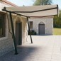 Tenda da Sole Retrattile Automatica con Pali 4,5x3 m Crema Tenda da Sole Retrattile Automatica con Pali 4,5x3 m Crema