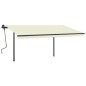 Tenda da Sole Retrattile Automatica con Pali 4,5x3 m Crema Tenda da Sole Retrattile Automatica con Pali 4,5x3 m Crema
