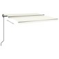 Tenda da Sole Retrattile Automatica con Pali 4,5x3 m Crema Tenda da Sole Retrattile Automatica con Pali 4,5x3 m Crema