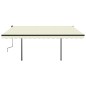 Tenda da Sole Retrattile Automatica con Pali 4,5x3 m Crema Tenda da Sole Retrattile Automatica con Pali 4,5x3 m Crema