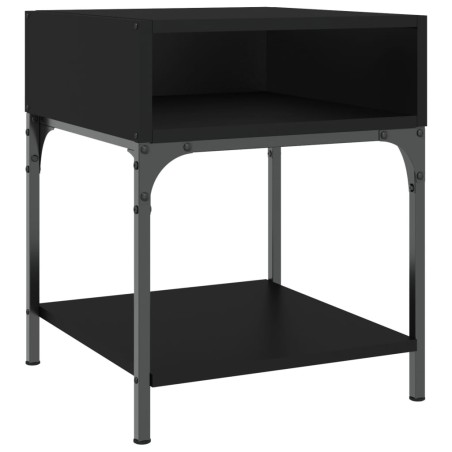 vidaXL Comodino Nero 40x41x50 cm in Legno Multistrato