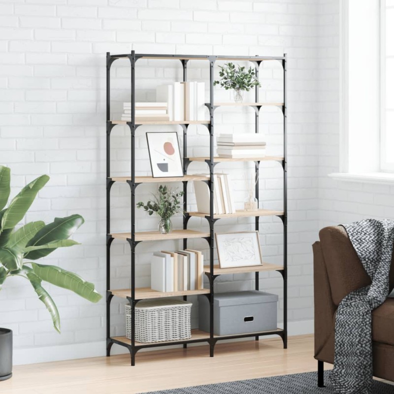 vidaXL Libreria Rovere Sonoma 100x32x170 cm Legno Multistrato e Ferro vidaXL Libreria Rovere Sonoma 100x32x170 cm Legno Multistrato e Ferro