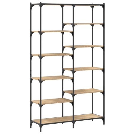 vidaXL Libreria Rovere Sonoma 100x32x170 cm Legno Multistrato e Ferro