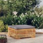 vidaXL Poggiapiedi Giardino Cuscino Grigio Scuro Legno Massello Teak vidaXL Poggiapiedi Giardino Cuscino Grigio Scuro Legno Massello Teak