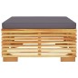 vidaXL Poggiapiedi Giardino Cuscino Grigio Scuro Legno Massello Teak vidaXL Poggiapiedi Giardino Cuscino Grigio Scuro Legno Massello Teak