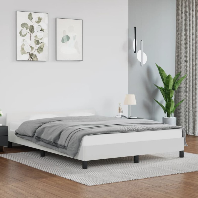 vidaXL Giroletto con Testiera senza Materasso Bianco 140x200 cm vidaXL Giroletto con Testiera senza Materasso Bianco 140x200 cm