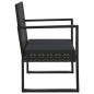 vidaXL Poltrona da Giardino con Cuscino Nero in Polyrattan vidaXL Poltrona da Giardino con Cuscino Nero in Polyrattan