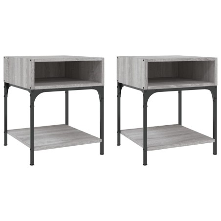 vidaXL Comodini 2 pz Grigio Sonoma 40x41x50 cm in Legno Multistrato