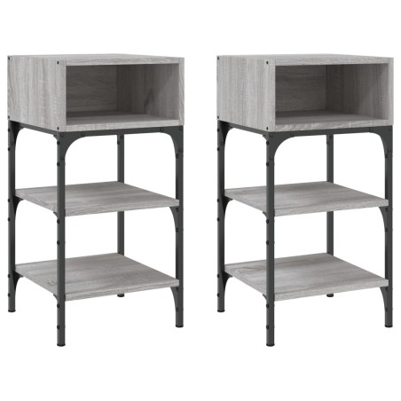vidaXL Comodini 2 pz Grigio Sonoma 35x34,5x70 cm in Legno Multistrato