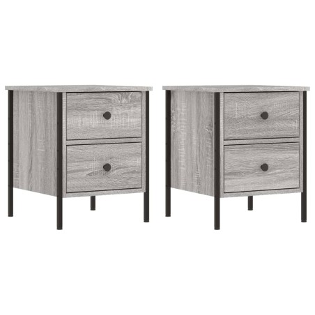 vidaXL Comodini 2 pz Grigio Sonoma 40x42x50 cm in Legno Multistrato
