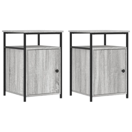 vidaXL Comodini 2 pz Grigio Sonoma 40x42x60 cm in Legno Multistrato