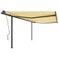 Tenda da Sole Retrattile Automatica Pali 4,5x3 m Gialla Bianca Tenda da Sole Retrattile Automatica Pali 4,5x3 m Gialla Bianca