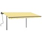 Tenda da Sole Retrattile Automatica Pali 4,5x3 m Gialla Bianca Tenda da Sole Retrattile Automatica Pali 4,5x3 m Gialla Bianca