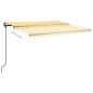 Tenda da Sole Retrattile Automatica Pali 4,5x3 m Gialla Bianca Tenda da Sole Retrattile Automatica Pali 4,5x3 m Gialla Bianca