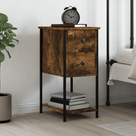 vidaXL Comodino Rovere Fumo 32x42x70 cm Legno Multistrato