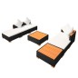 vidaXL Set Divani da Giardino 7 pz con Cuscini in Polyrattan Nero vidaXL Set Divani da Giardino 7 pz con Cuscini in Polyrattan Nero