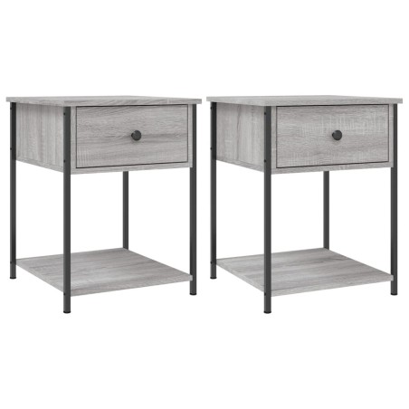 vidaXL Comodini 2 pz Grigio Sonoma 44x45x58 cm in Legno Multistrato