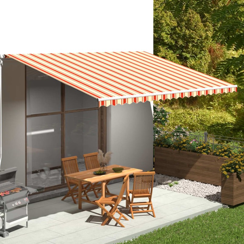 Tessuto di Ricambio per Tenda da Sole Giallo e Arancio 5x3,5 m Tessuto di Ricambio per Tenda da Sole Giallo e Arancio 5x3,5 m