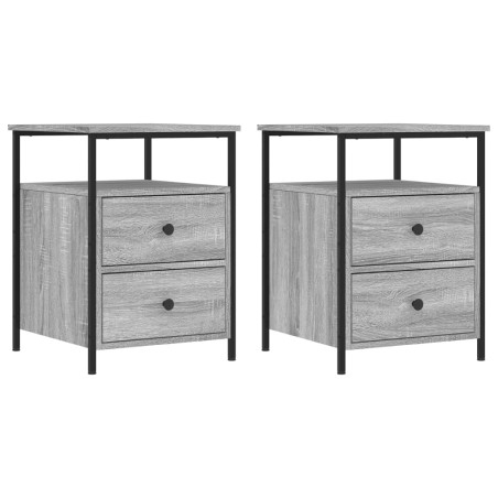 vidaXL Comodini 2 pz Grigio Sonoma 44x45x60 cm in Legno Multistrato