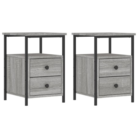 vidaXL Comodini 2 pz Grigio Sonoma 34x35,5x50 cm in Legno Multistrato