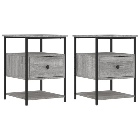 vidaXL Comodini 2 pz Grigio Sonoma 40x42x56 cm in Legno Multistrato