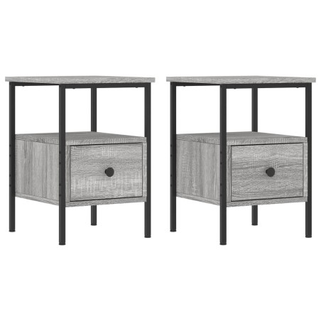 vidaXL Comodini 2pz Grigio Sonoma 34x36x50 cm in Legno Multistrato